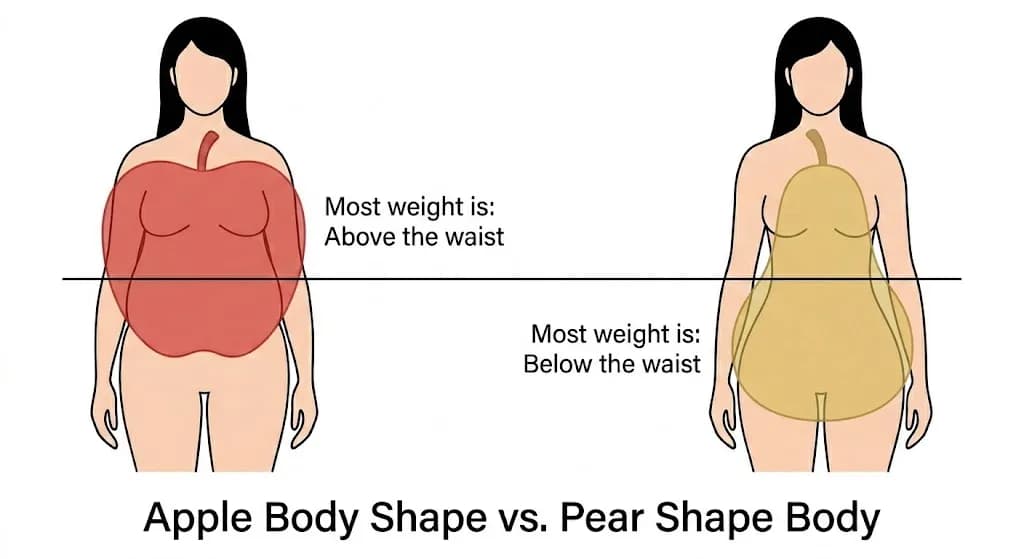 Apple and pear body shapes and WHR